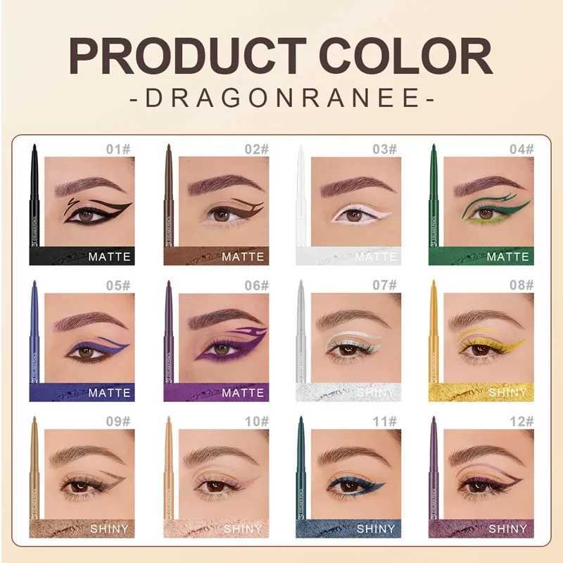 12pcs/box Black Gold Eyeliner Pencil Set Long-Lasting Waterproof Pigment Green Purple Eye Liner Pen Women Colorful Eye CosmeticsT251126