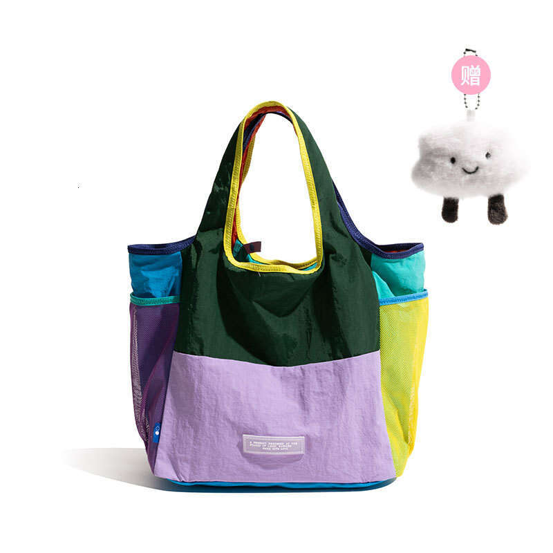 CKKUI Dopamine Tote Singapore Niche Design Canvas Bag Lightweight Foldable Eco friendly Handbag