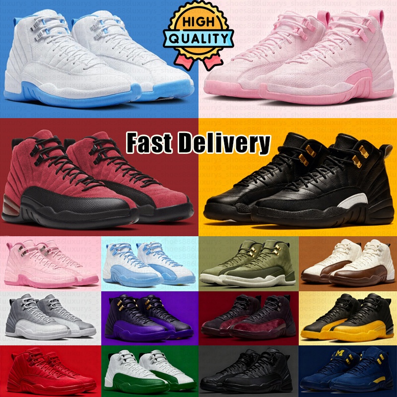 Basketball Shoes With Box 12 Cherry 12s pearl ping Women Mens Red Taxi Playoffs Fieled Purple Brilliant Orange Wolf Grey Flu Game Royalty Sports Sneakers