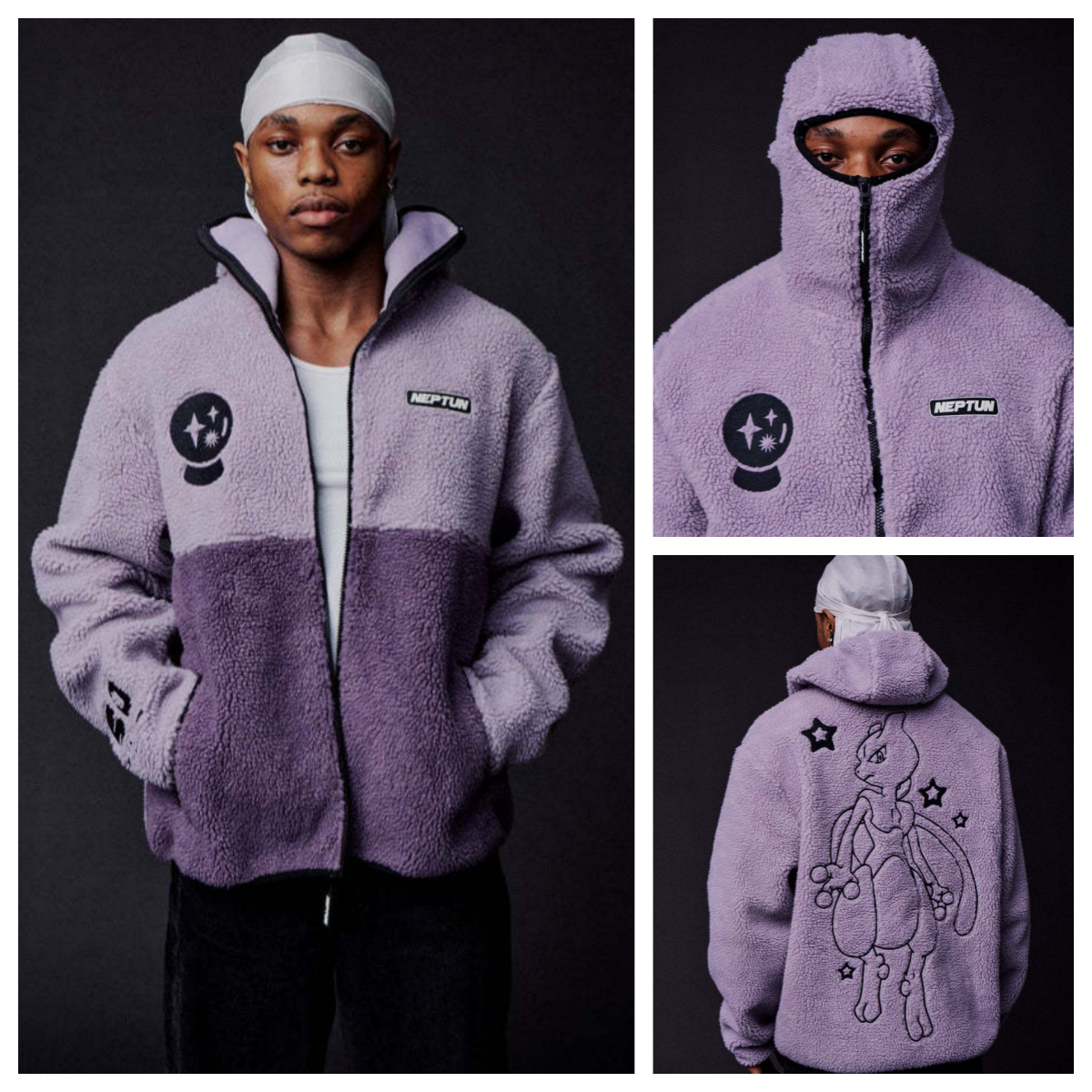 Designer Men's Hoodies Polar Fleece Ninja Mask Zipper With Personalized Embroidery Fashion Brand Rhinestone Jeans Set Hip-hop Retro Trend Y2K Men