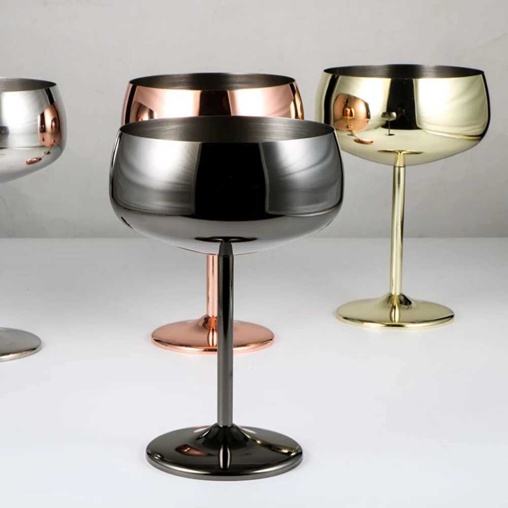 6pcs 450ml Stainless Steel Margarita Glasses Cocktail Champagne Coupe Glasses C251126