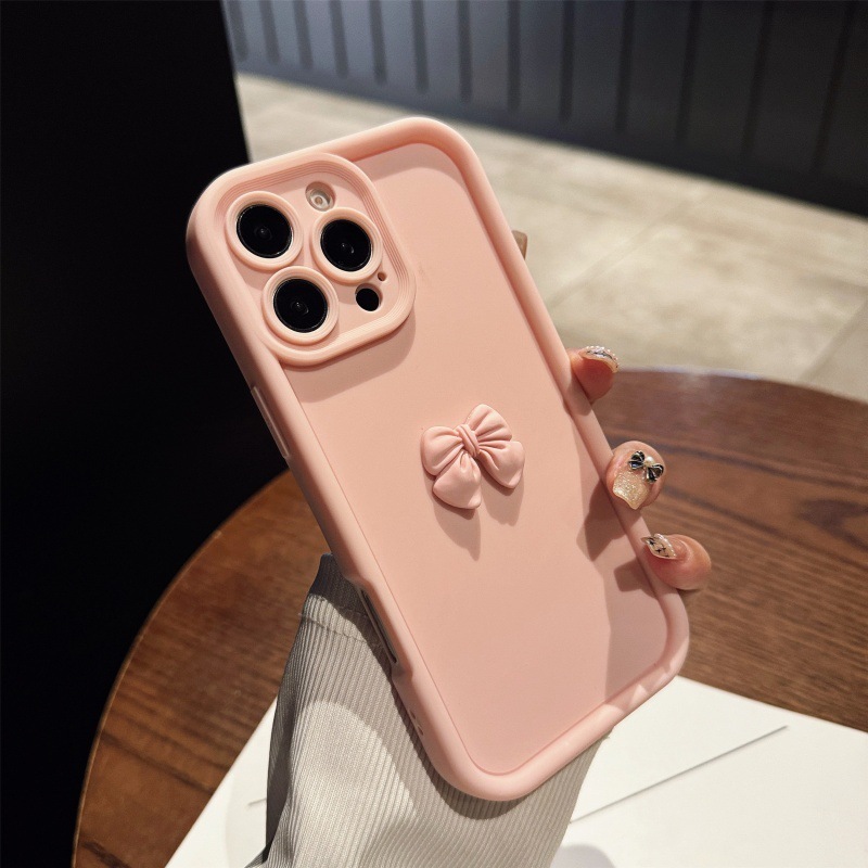 Bowknot Phone Case Compatible With iPhone 17 Pro Max Creative Matte Full Coverage Shockproof Cover iPhone 16/15
