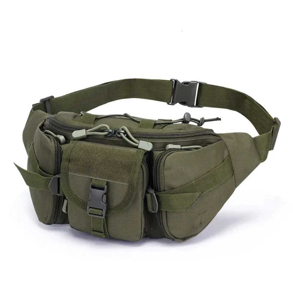 Men Tactical Waist Bag Nylon Fanny Pack Travel Hip Belt Bum Sports Bag Outdoor Cycling Travel Waistpack Pouch Belt Bag CampingT251126