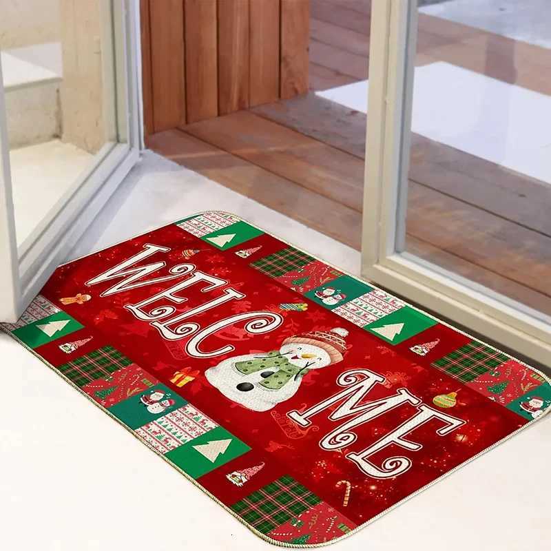 Christmas Them Entrance Door Mats Home Welcome Carpet for Bedroom Bathroom Indoor Outdoor Anti-Slip Carpet Festival DecorationM251126