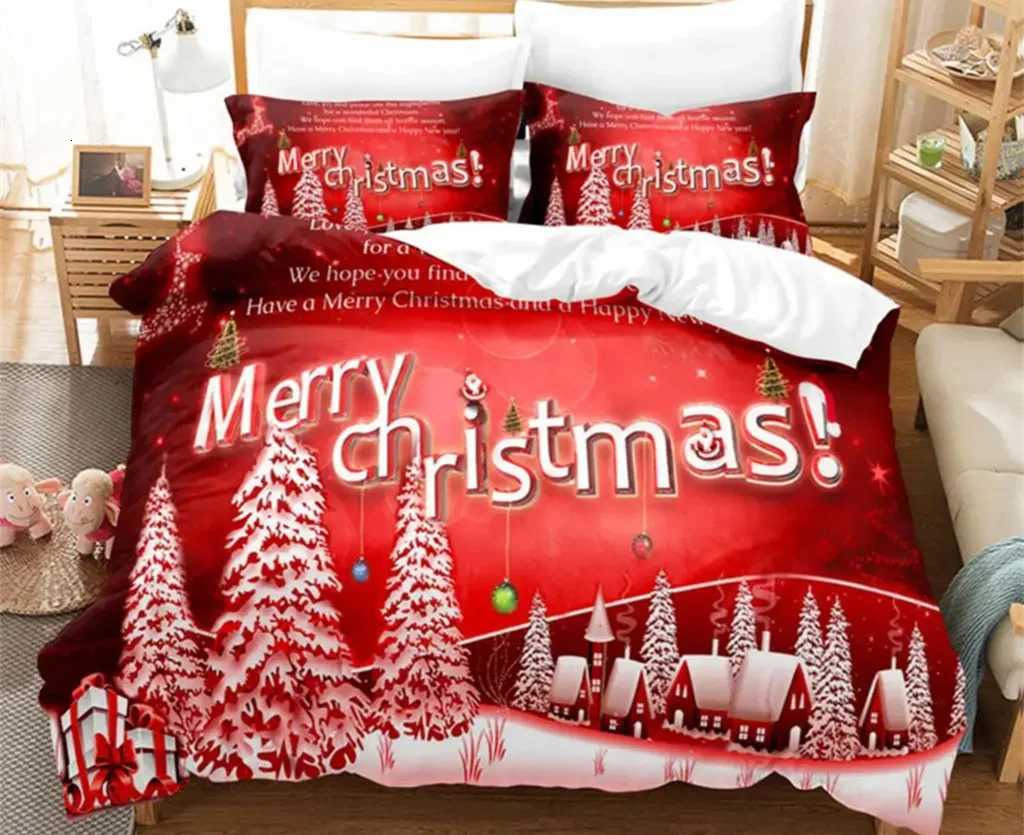 Christmas Christmas Quilt Cover Bedding Set Duvet Comforter Pillow Case Twin Queen King Double Full Single 3PCS Bedroom Decor Women Gift Y251126