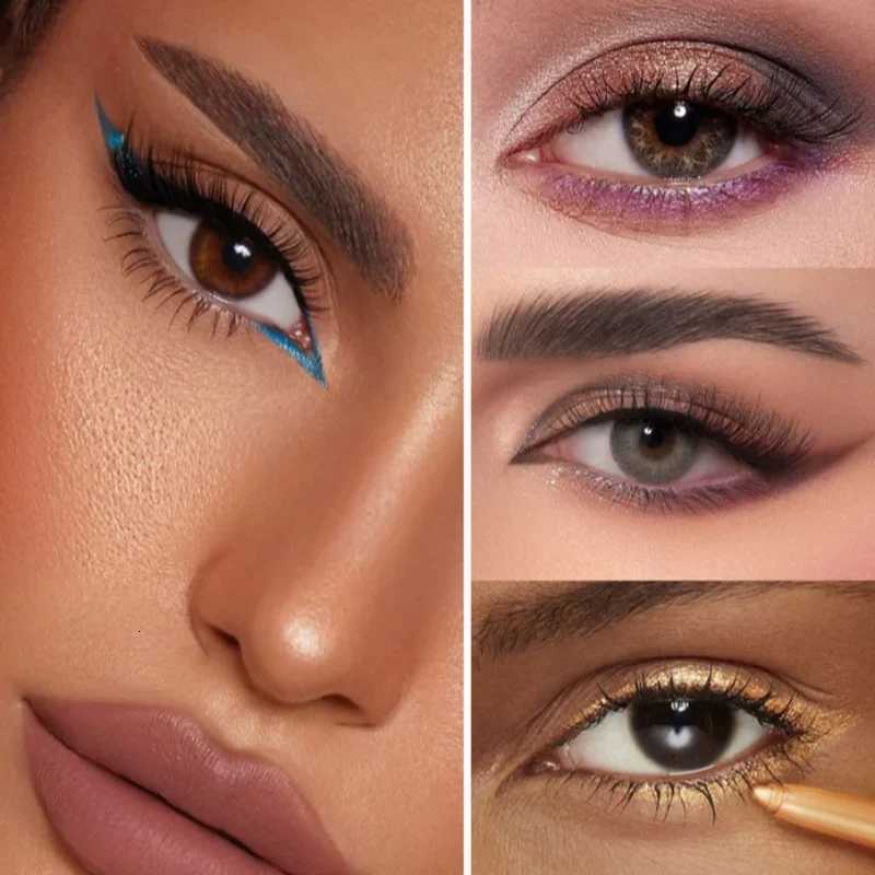 12pcs/box Black Gold Eyeliner Pencil Set Long-Lasting Waterproof Pigment Green Purple Eye Liner Pen Women Colorful Eye CosmeticsT251126