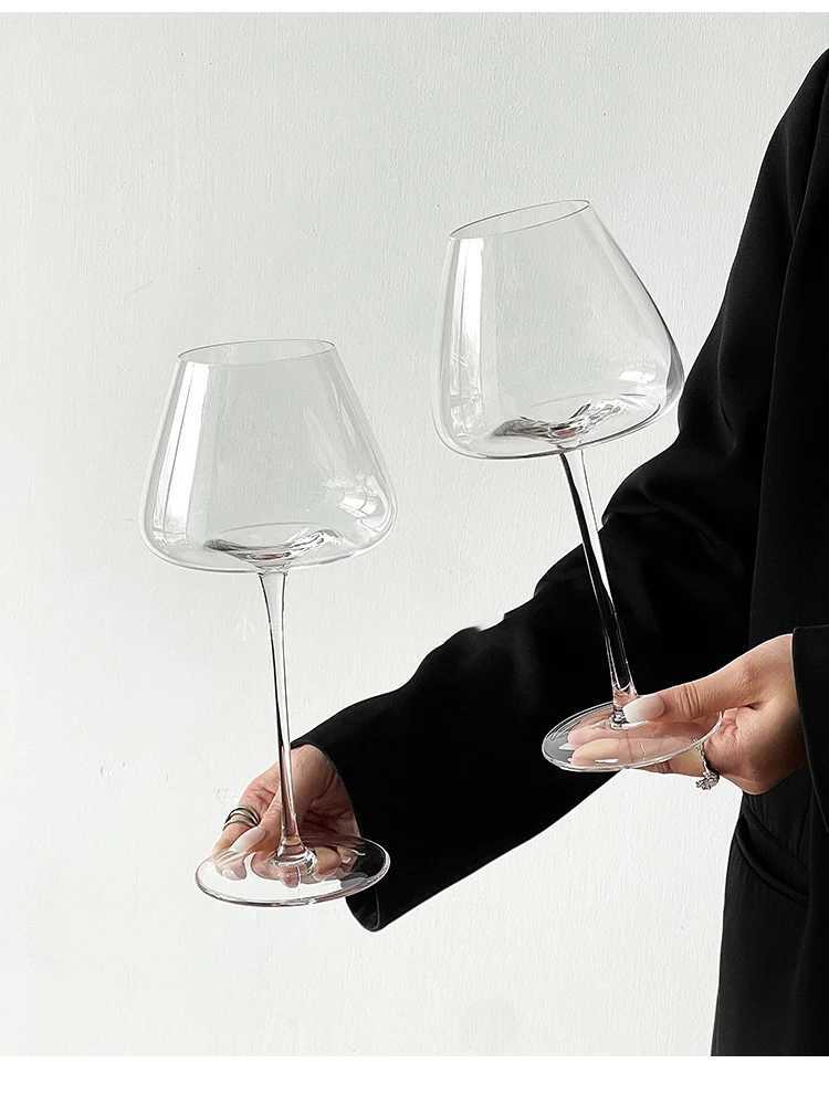 European-style Large-Bellied Burgundy Red Wine Glass Luxury And High-end Feel Home Crystal Glass Stemmed Wine Glass C251126