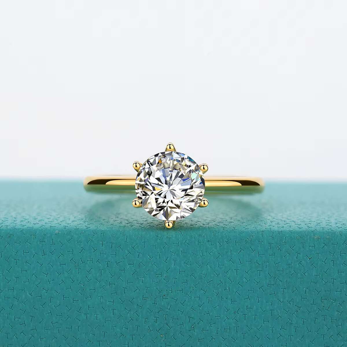 Luxury Gold Jewelry Supplier Woman 1ct 2ct 3ct Moissanite Diamond Hard Hollow 14K Gold Engagement Rings