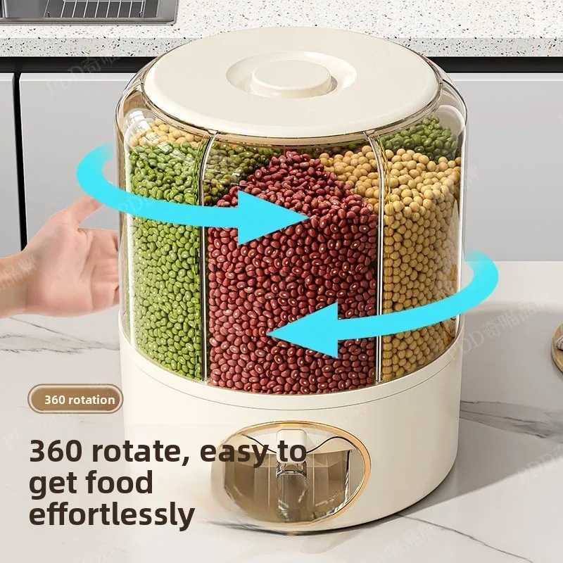 Household Insect-proof and Moisture-proof Sealed Multi-compartment Rotating Partition Rice Storage Tank for Grain Storage Y251126