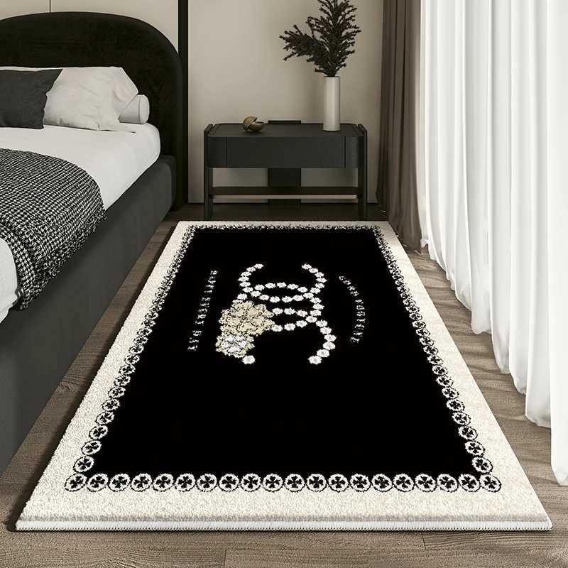 VIKAMA French Short Plush Bedside Rug Light Luxury High Sense of Waterproof Floor Cushion Bedro Living Ro Carpet He Decor luxury designer H251126 - view 5