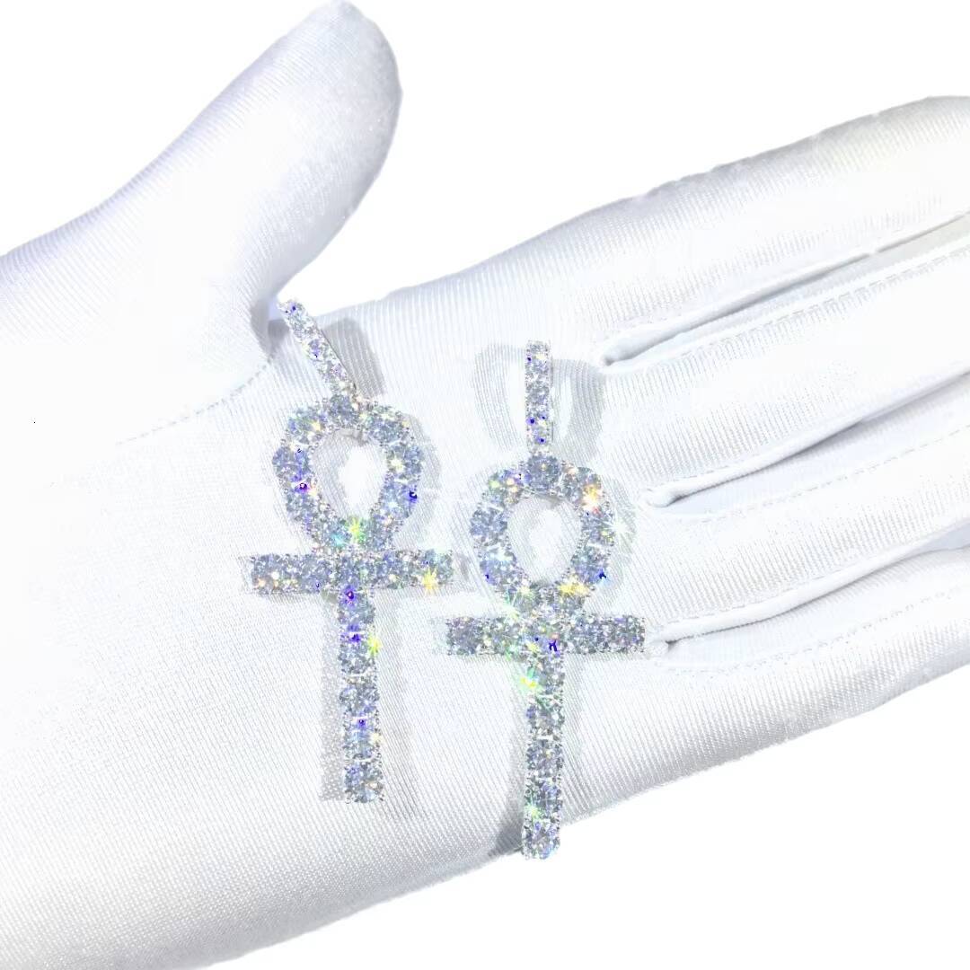 New In-Stock S925 Silver Moissanite Clavicle Pendant Necklace VVS Quality Hip-Hop Fashion for Men and Women