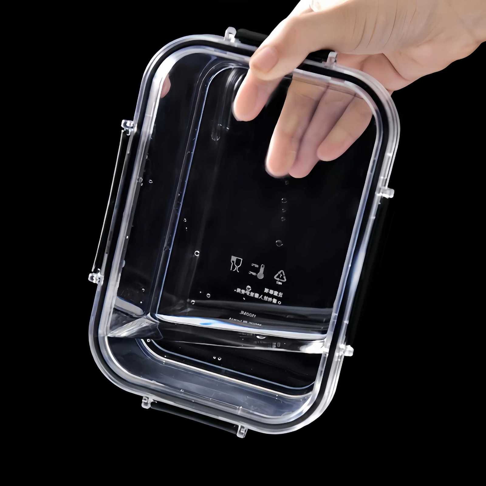 Rectangular sealed food containers with flip LIDS for reuse and stacking food storage and preservation cans for refrigerators Y251126