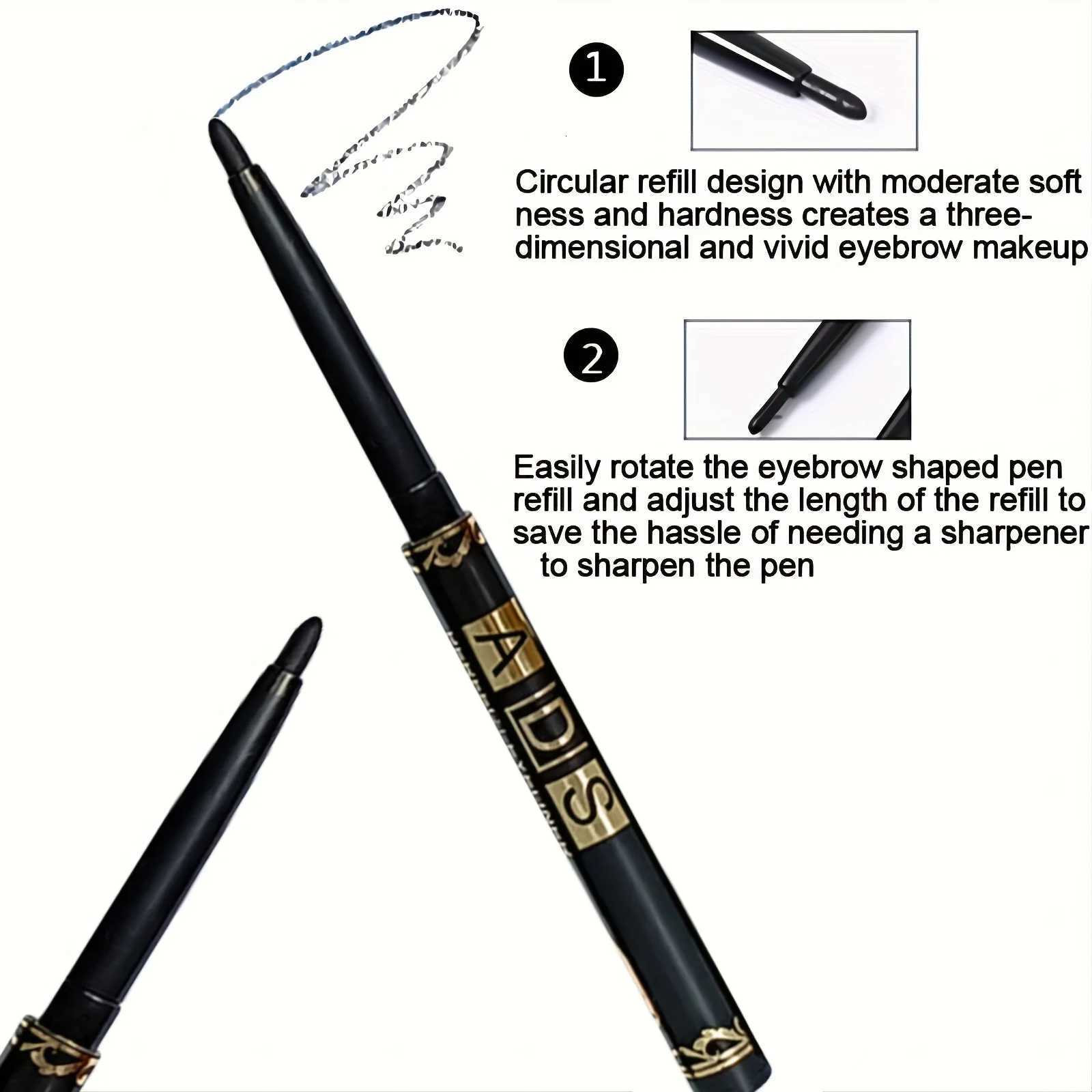 2pcs Black Eyeliner Pencils - Waterproof Sweatproof Smudge-Proof Easy to Rotate for Perfect Eye MakeupT251126
