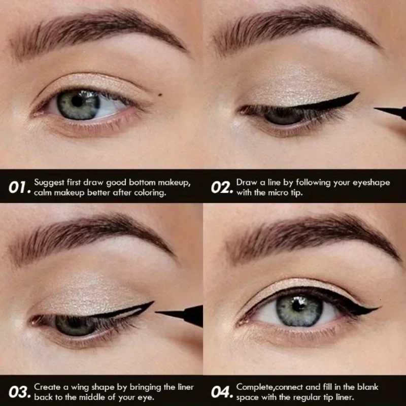 3pcs BlackBrown Liquid Eyeliner PensWaterproofQuick-Drying EyelinerBeginner Friendly SmudgeLong-LastingEyeliner PenT251126