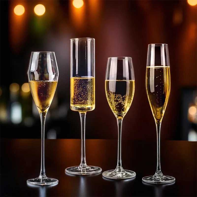 High-value Champagne Glass Cups Sparkling Wine Glass Goblet ic Champagne Glasses Cups Glass Cup Wedding Party Accessories C251126