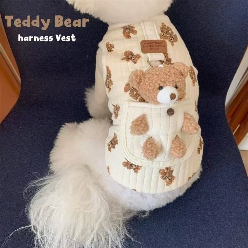 T00062Pet Panda Teddy Dog Clothes Spring and Summer Skirt Imitation Denim Dress