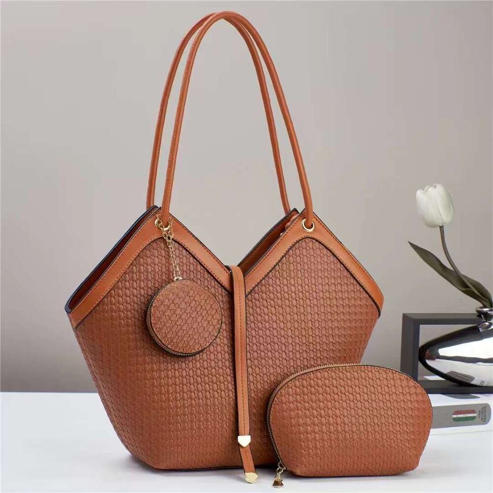 Woven fabric multi piece set women's fashion trend atmospheric large capacity handbag shoulder bag