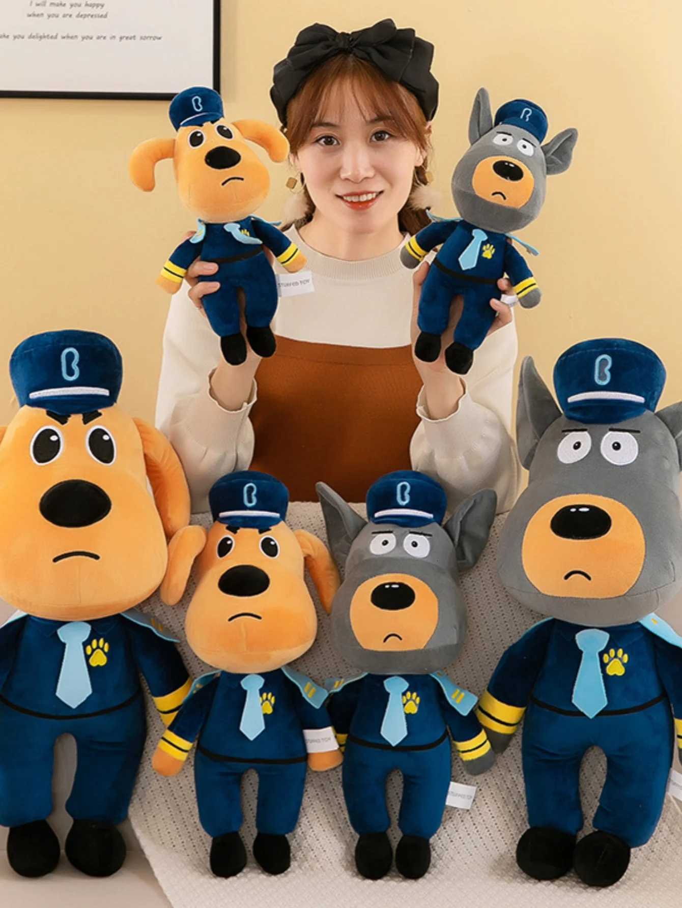 Baby Labrador sheriff plush toy doll children sleep with cute cartoon soothing plush toys birthday cute female pillow sheriff doT251126