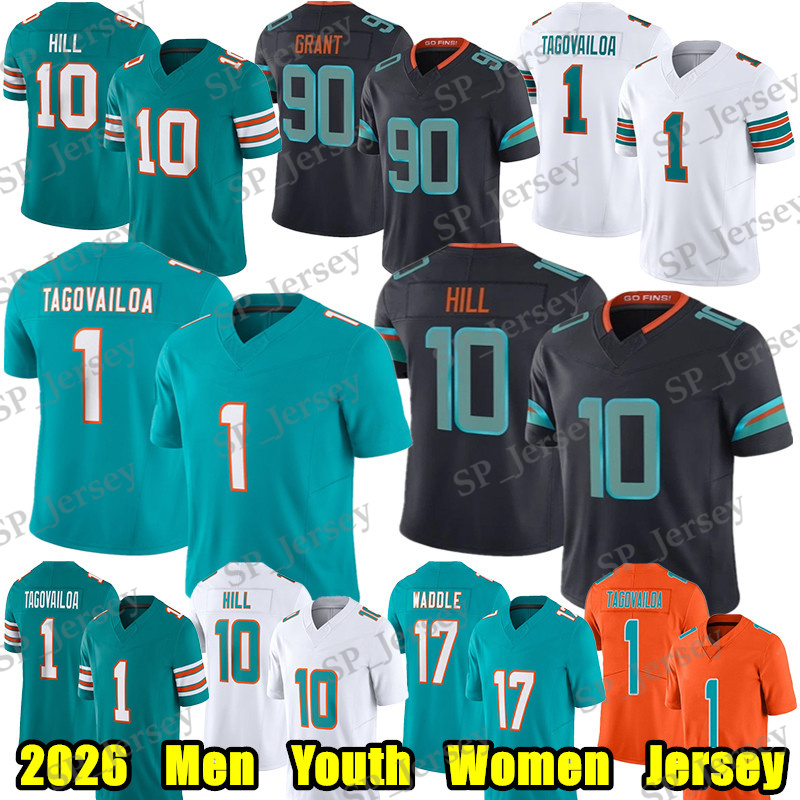 #1 Tua Tagovailoa Football Jersey #10 Tyreek Hill Jaylen Waddle Kenneth Grant Dan Marino De'Von Achane Zach Sieler Chop Robinson Judon Zach Wilson Bradley Chubb jerseys