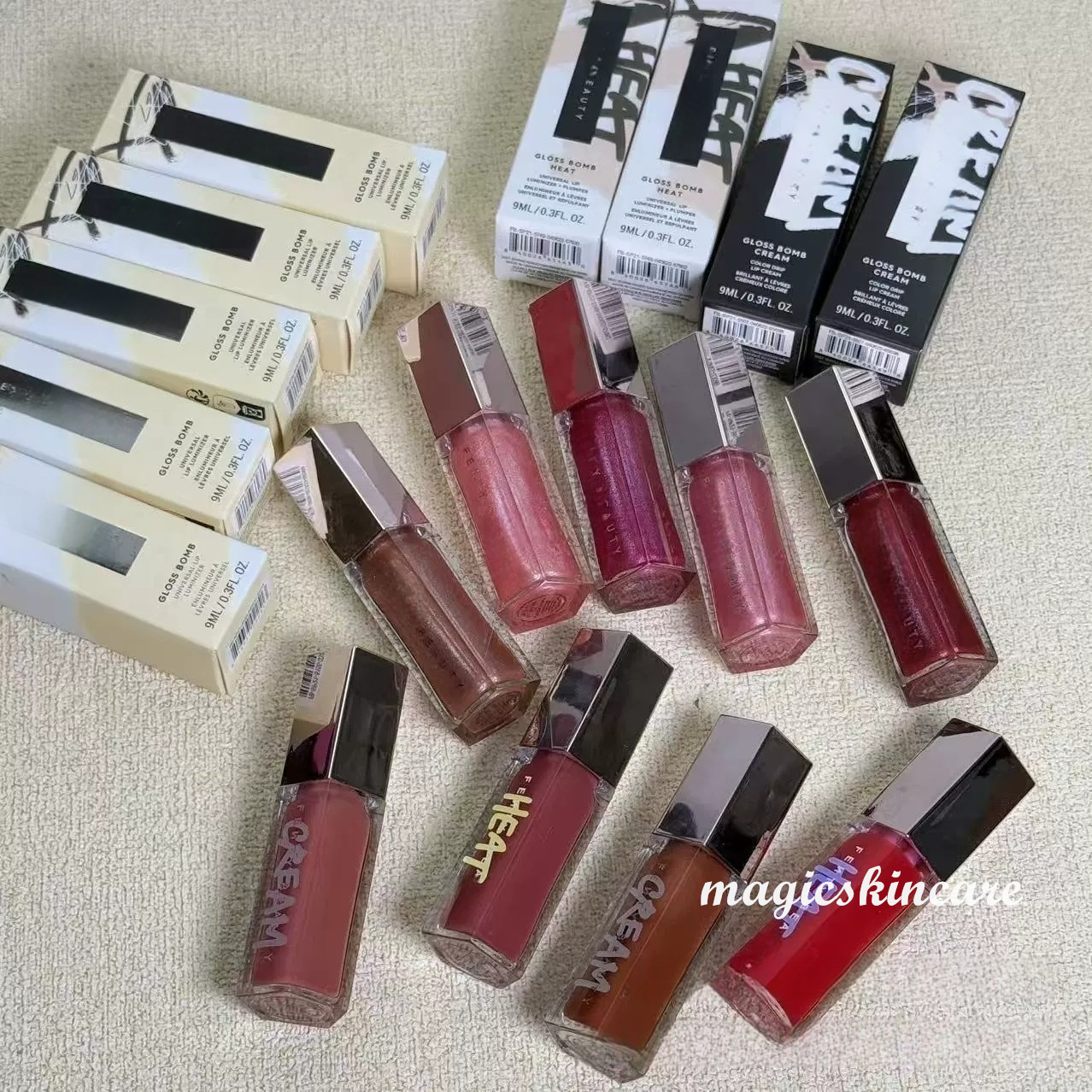 Brand Lip Gloss 9ml Makeup 9 Colors Cherry Glow Heat Gloss Bomb Lipstick Moisturize Smooth Cosmetics Free Ship