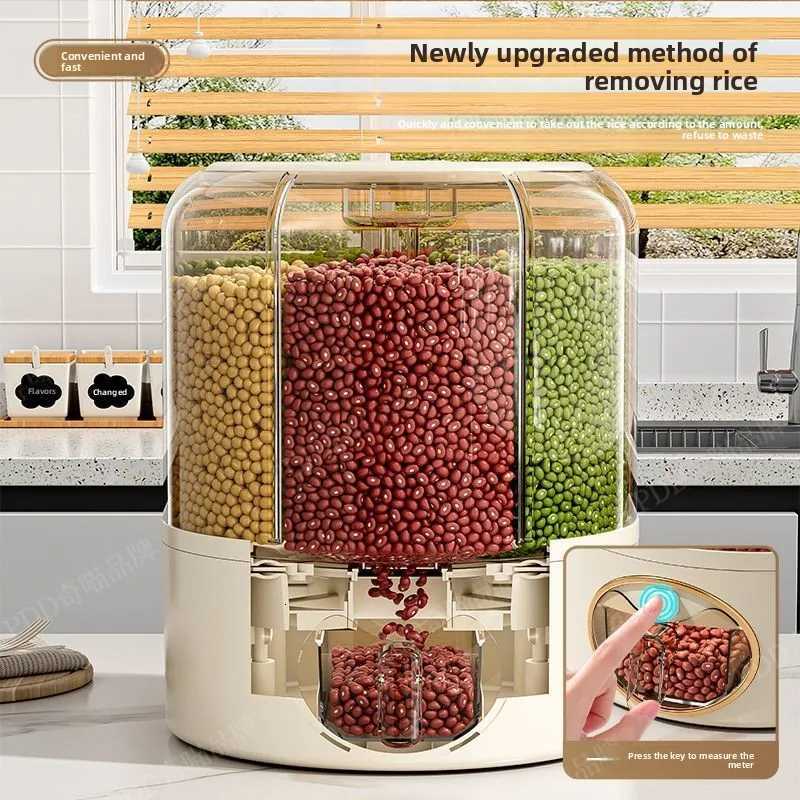 Household Insect-proof and Moisture-proof Sealed Multi-compartment Rotating Partition Rice Storage Tank for Grain Storage Y251126