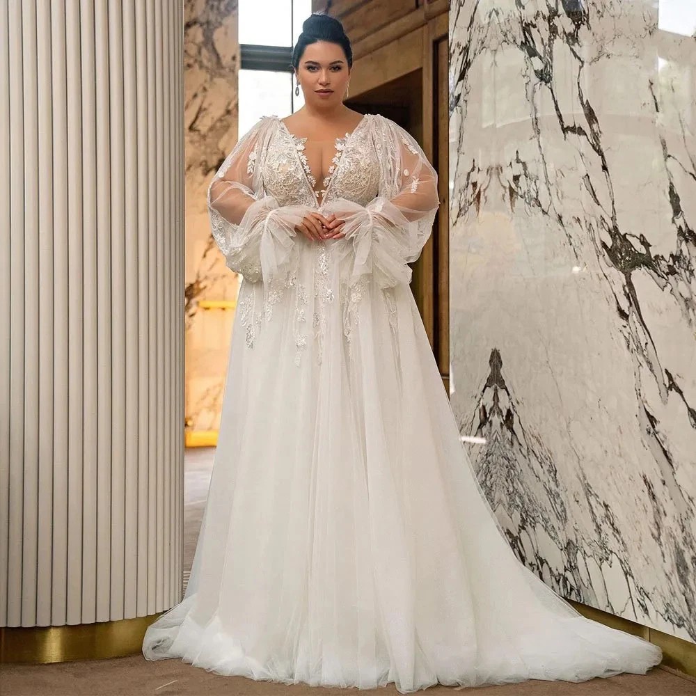Gorgeous A Line Dresses Off Shoulder Pearls Lace Bridal Gowns Long Sleeves Vestido De Novia Backless Sweep Train Boho Wedding Dress 02