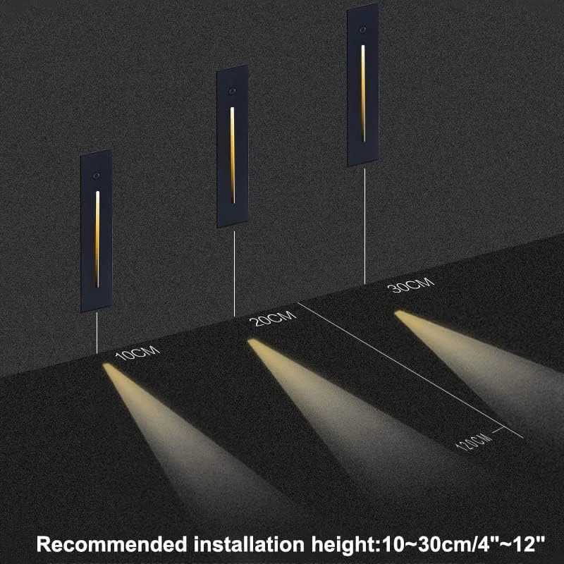 Sensor Step Wall Lamp IP65 Waterproof LED Wall Light Recessed 85-265V 3000K Corner Night Ladder Outdoor Staircase Corridor Lamps M251126