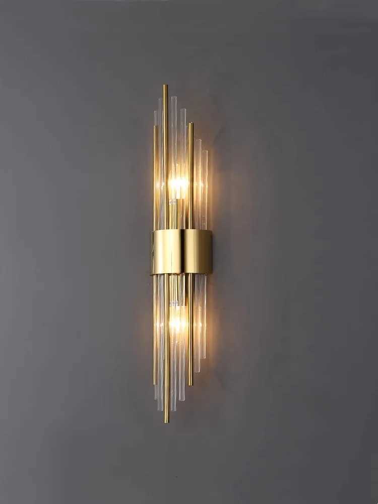 Glass Wall Lamp For Living Room Bedroom Loft Stairs Hotel Aisle Indoor Home Art Decor Modern Gold sconce led wall light Fixture M251126