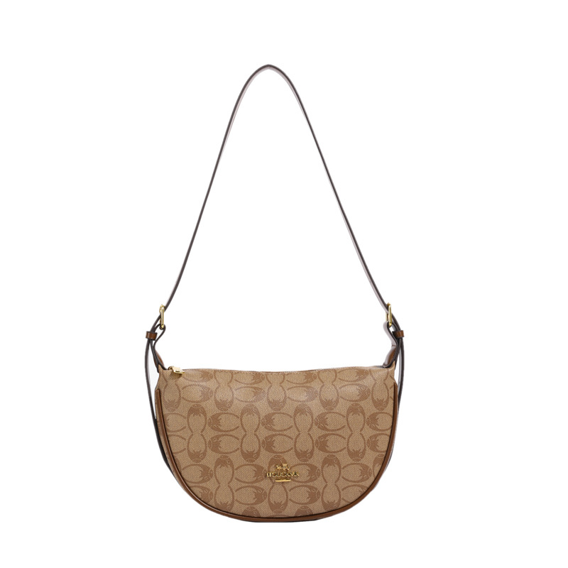 Designer bag free shipping 2025 fashionable temperament high-end texture printed underarm shoulder bag for womens