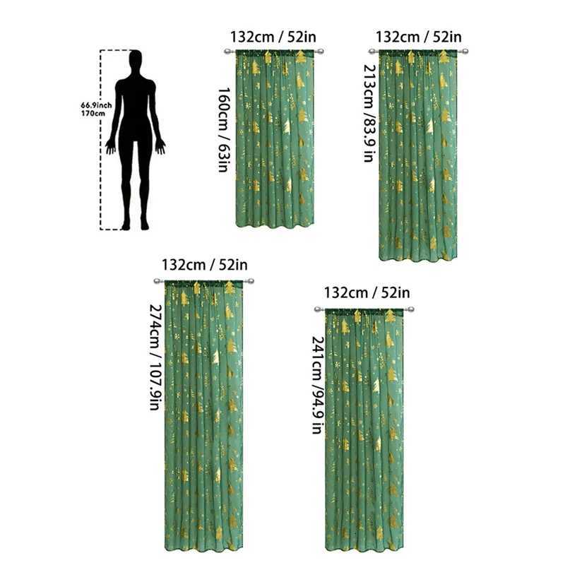 Curtain Christmas A93E-Festive Christmas Window Curtains 2 Pieces With Snowflake Print Design For Living Room Decorations Y251126