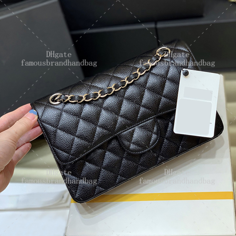 Chic Calfskin Leather Small Flap Crossbody Bag - Durable 23CM with Chain 24C03A