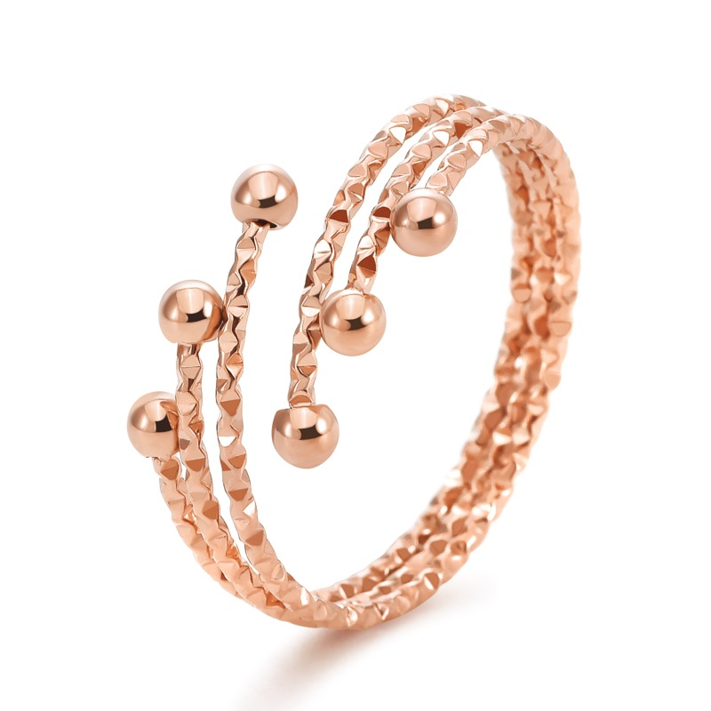 New elastic opening Three-layer stainless steel transfer bead ring High quality gold designer diamond ring rings designer for women engagement men lov - view 6