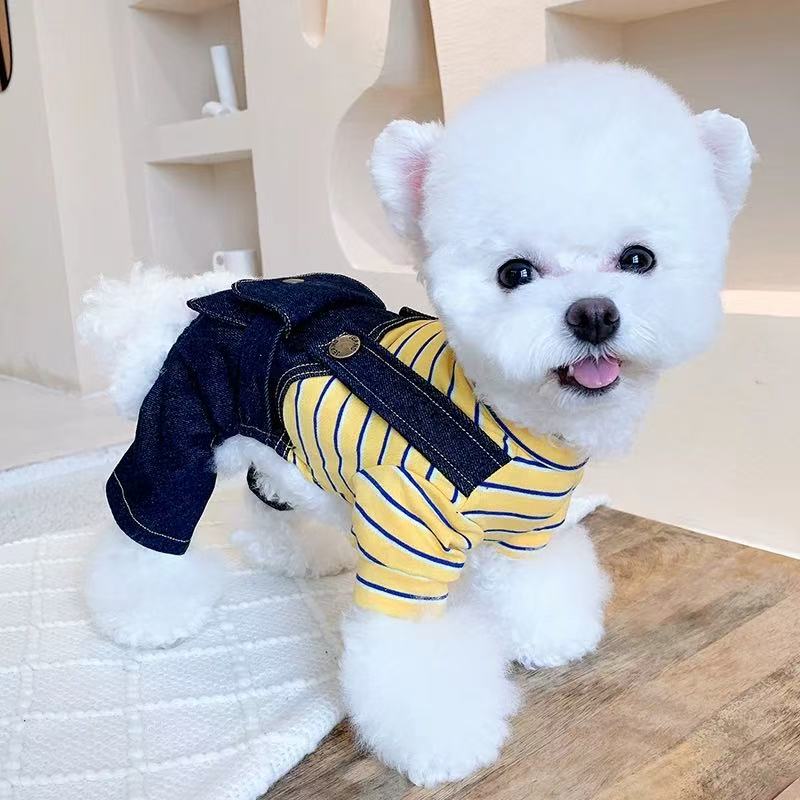 T0075Pet cat and dog clothes Summer cotton navy blue English T-shirt Indoor anti-shedding clothes Small, medium and large dogs