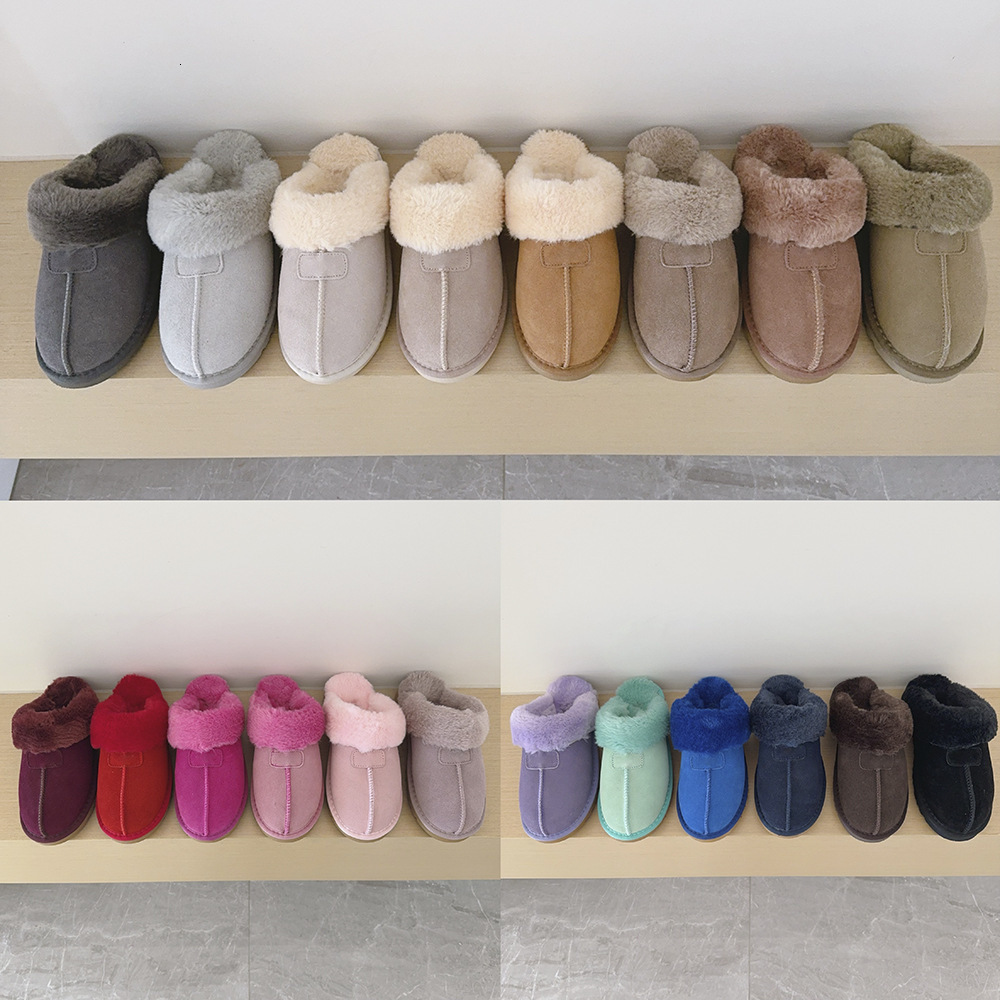 Natural Sheepskin Fur Slippers Female Winter Slippers Women Warm Indoor Slippers Soft Wool Lady Home Slippers 241114
