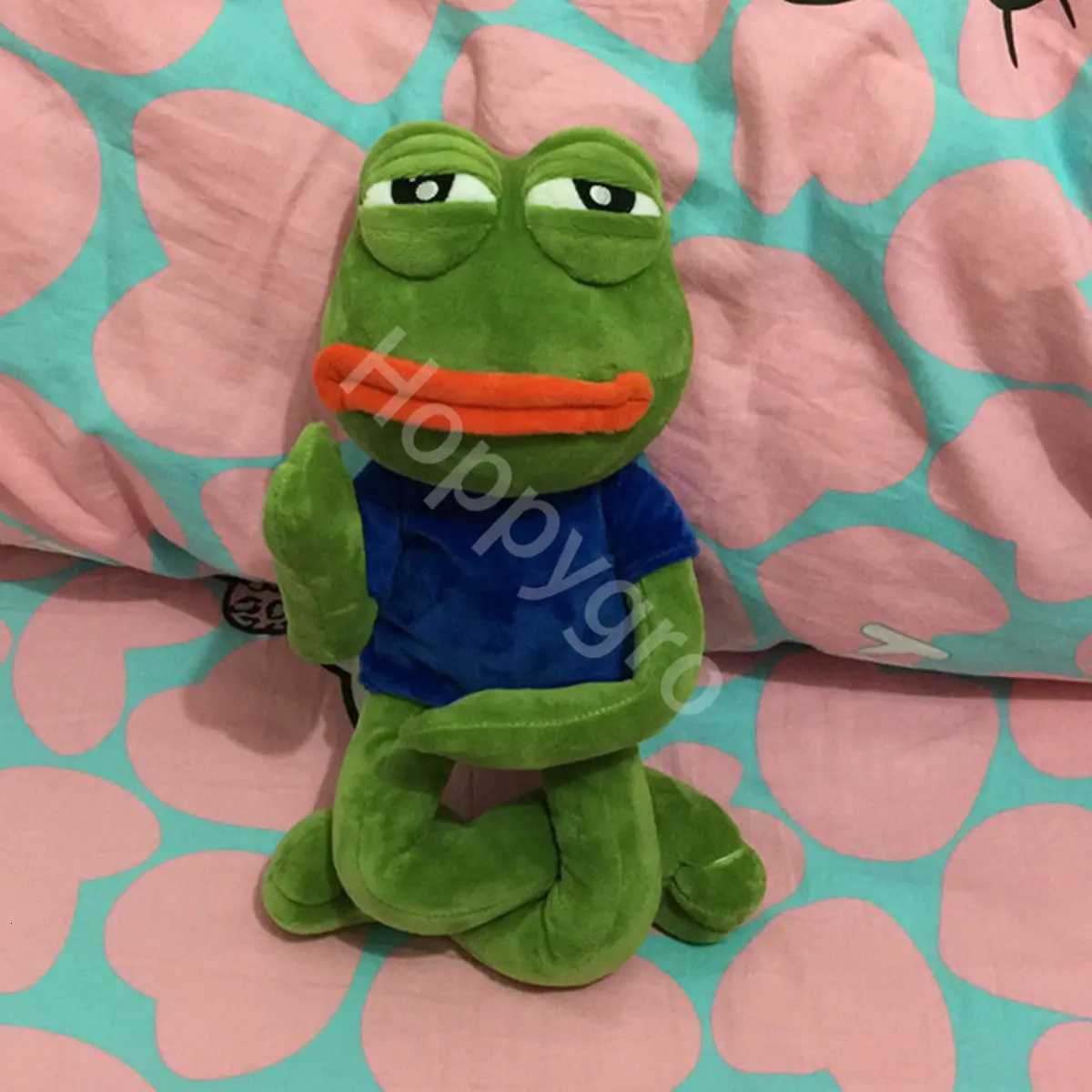 45cm Sad Frog Plush Toy Soft Stuffed Pillow Magic Expression Pepe The Sad Frog Animal Plush Doll Birthday GIfts For Girls BoysT251126