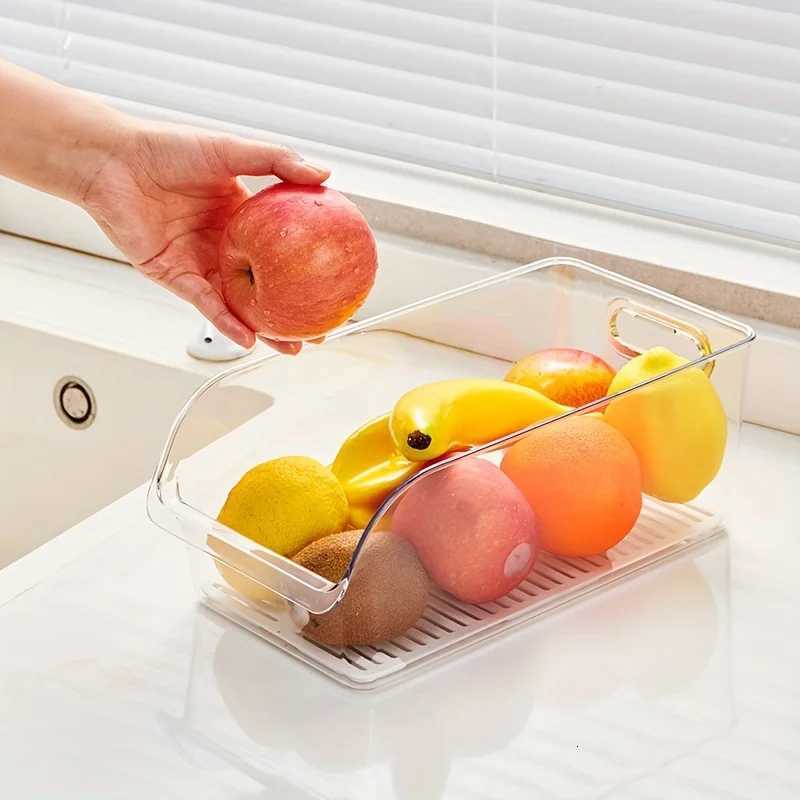 1Pc Refrigerator Storage Box Food-Grade Fresh-Keeping Box Household Vegetable Fruit and Egg Special Drawer Kitchen Organization Y251126