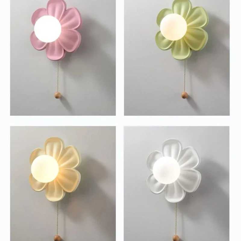 Modern Minimalist Cream Petals Resin Flower Wall Lamp Bedroom Study LED Bedside Lamp Warm Corridor Hallway Balcony M251126