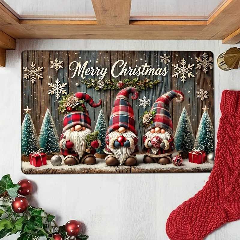 VIKAMA Christmas Snowflake Entry Door Mat Entryway Non Slip Decorative Carpet Christmas Ambience DecorationM251126