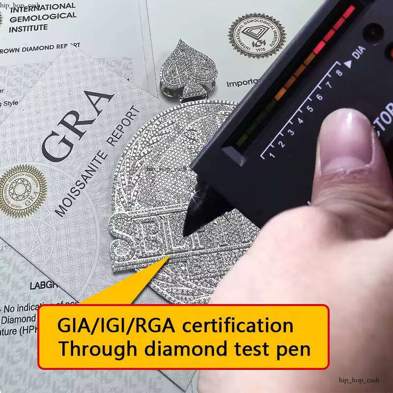 Fine Jewelry Custom Hip Hop 925 Silver Vvs Moissanite Iced Out Name Hand Carved with Rose Gold Plating Pendant