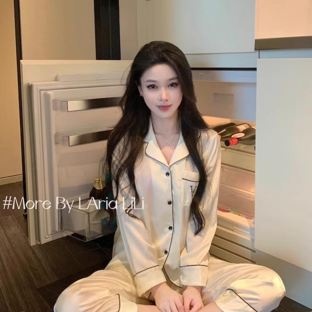 Women Pajama Set Embroidery Long Sleeve Tops with Long Pants 2 Piece Set Pj Victorian Pajama Style Sleepwear Pijama Loungewear250222