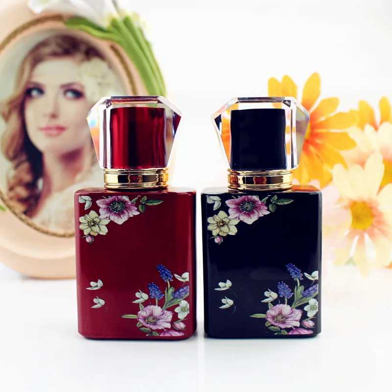 5/10pcs 50ml Square Glass Perfume Bottle Black/Pink/White/Red Spray Bottle Empty Fragrance Packaging Bottle Refillable C251126