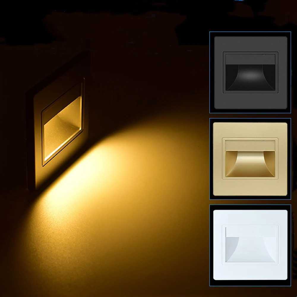 Recessed Ladder Wall Light 15W LED StairStep Lamp For Staircase Stairway Corridor Foyer Bedside Indoor Nightlight 95x95m M251126