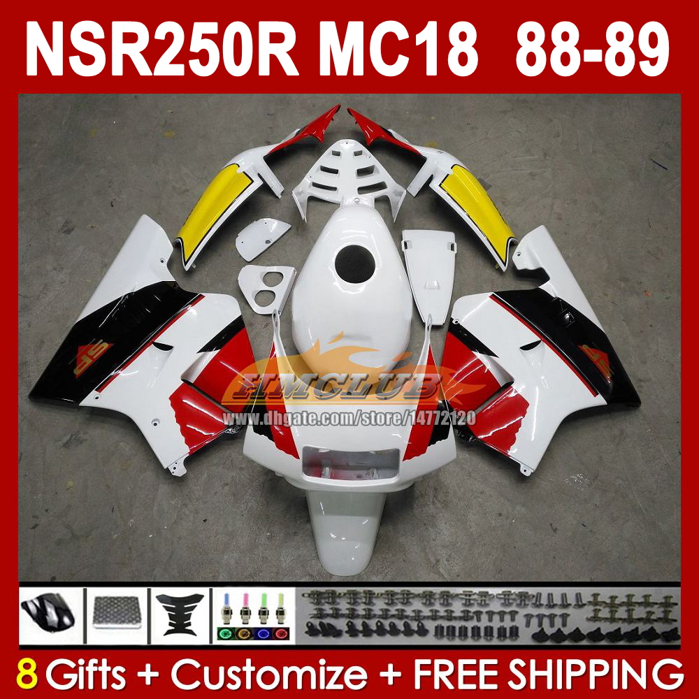OEM white stock Body Kit For HONDA NSR 250R NSR250R NS250 NSR 250 R MC16 MC18 250CC 88-89 Frame 338NO.2 PGM2 NSR250RR NSR250 RR 88 89 1988 1989 Bodywork Fairing Set