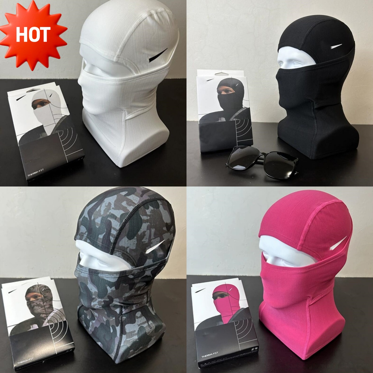 Nk designer winter skimask beanie balaclava men women outdoor cycling sport face windproof headgear neck gaiter bonnet ski mask black white camouflage dd11