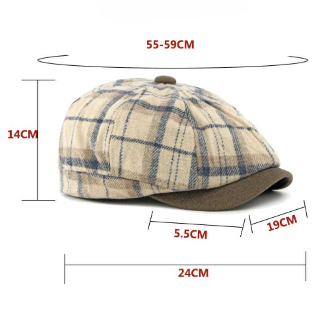 HT4970 Mens Berets Women Vintage Artist Painter Plaid Beret Hat Male Female Flat Cap New Autumn Winter Hat Octagonal Beret Caps J251125