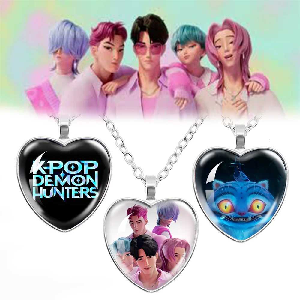 KPop Demon Hunters Heart Necklace - Rumi Zoey Mira Anime Film Alloy Jewelry Pendant for Fans Gifts Z251126