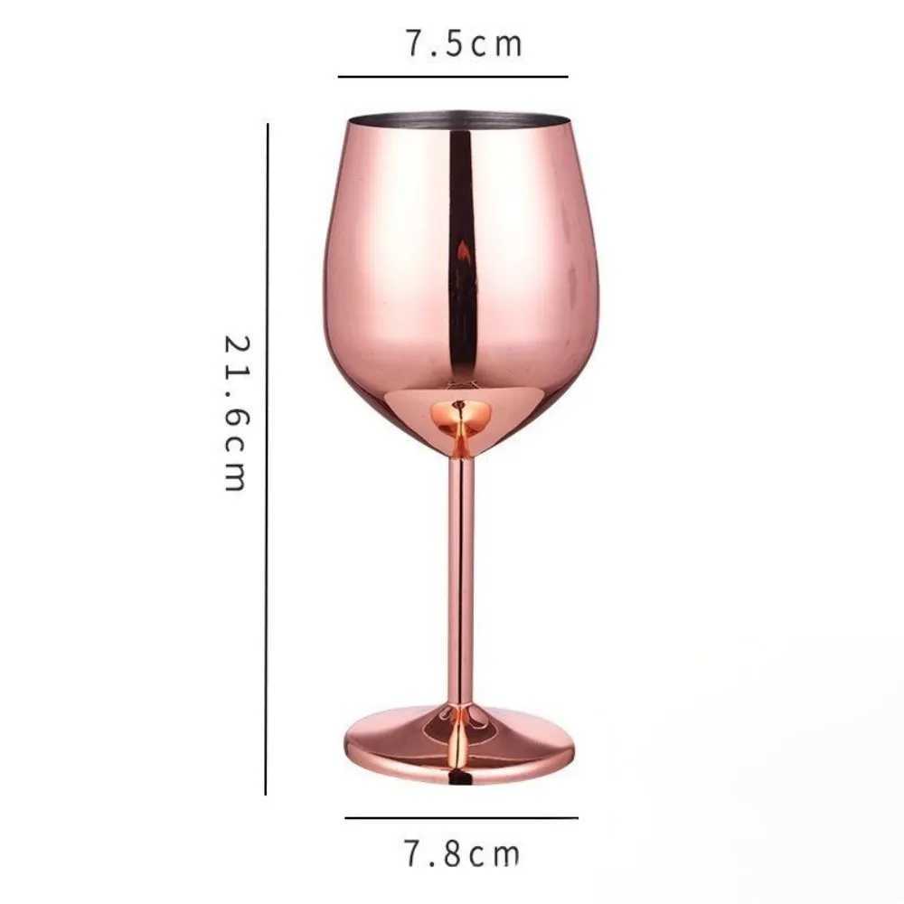 European-style Stainless Steel Red Wine Glass 500ml Tall Wine Glass Cocktail and Juice Glass for Bars Parties Restaurants C251126