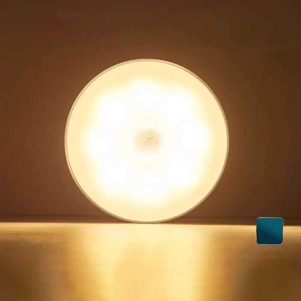 LED Night Light PIR Motion Sensor USB Rechargeable Night Lamp For Kitchen Cabinet Wardrobe Lamp Staircase Wireless Closet Light M251126