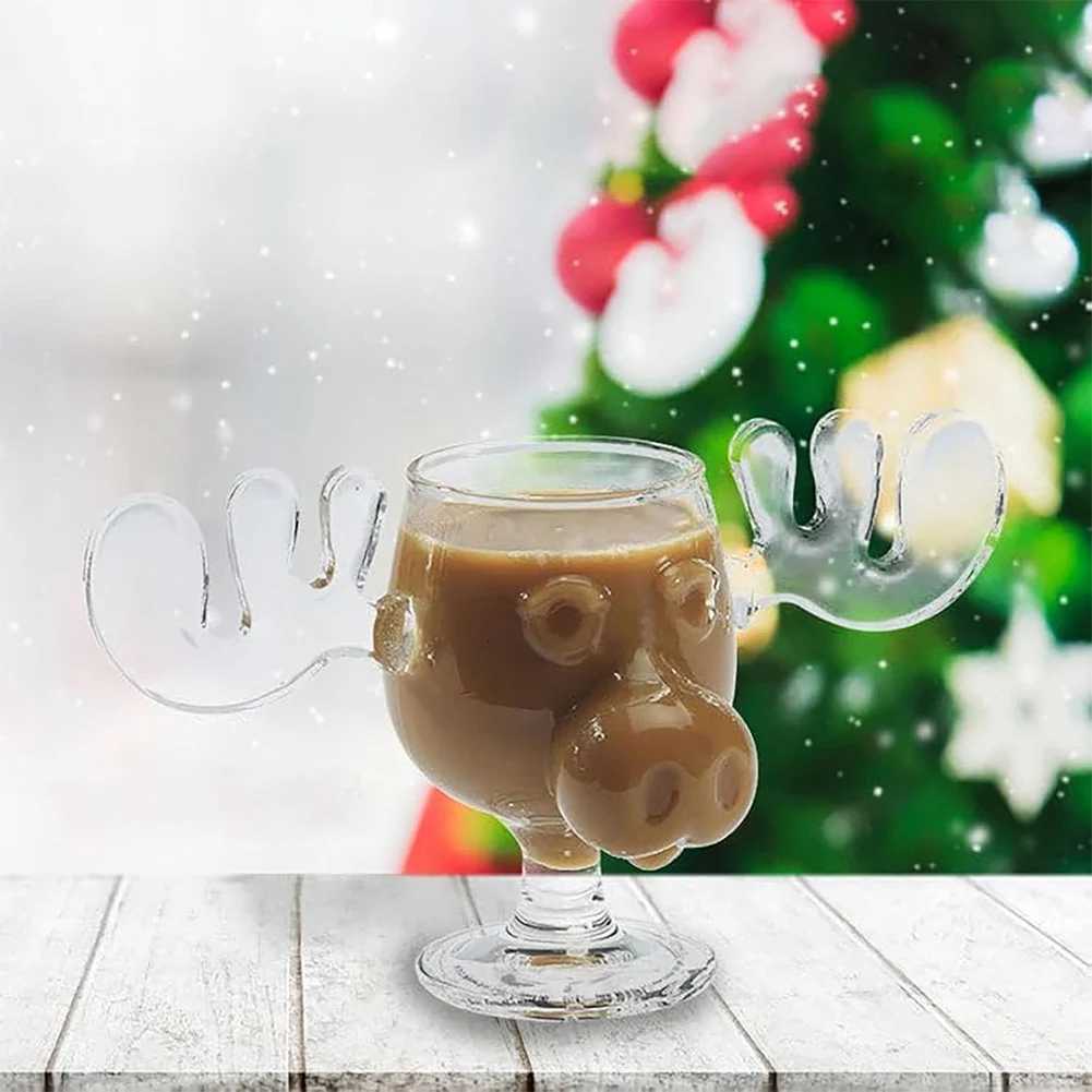 240ml 8oz Elk Wine Glass Cocktail Juice Cup Reindeer Mug Wine Beer Water Milk Whiskey Glasses Drinkware Shot Cups Christmas Gift C251126