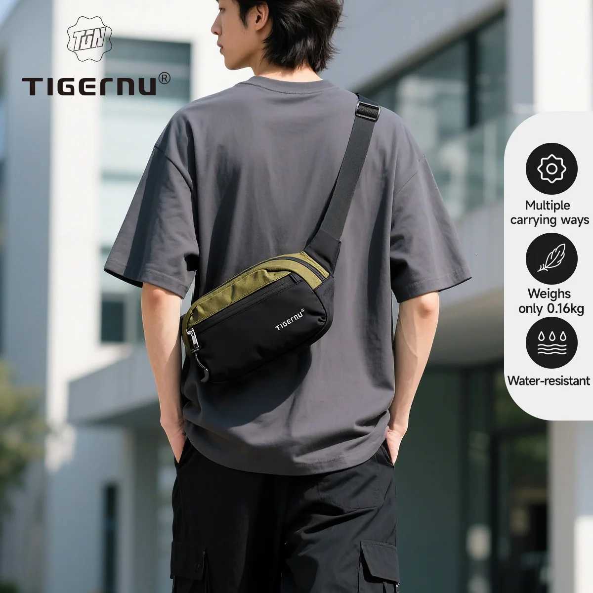 Tigernu Waist Pack Fanny Packs For Men Chest Bags Man Belt Pouch Casual Hip Sack Light Weight Shoulder Bag For Men Crossbody BagT251126